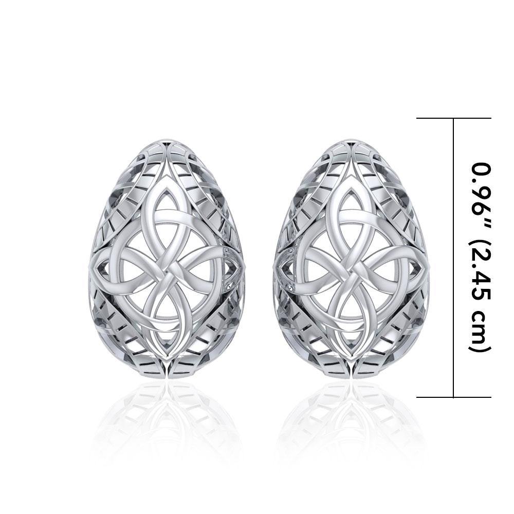 Celtic Four Point Knot Silver Post Earrings TER1681 - Jewelry