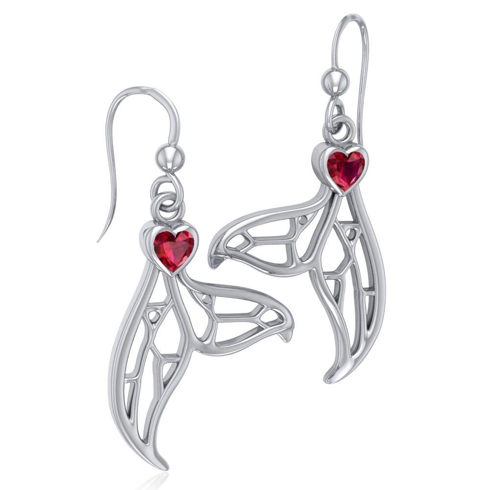 Window to Universe Whale Tail Sterling Silver Earrings TER1685 - Jewelry