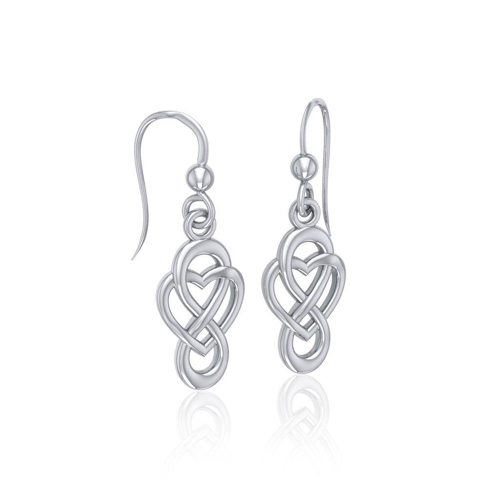 Celtic Infinity with Heart Sterling Silver Earrings TER1686 - Jewelry