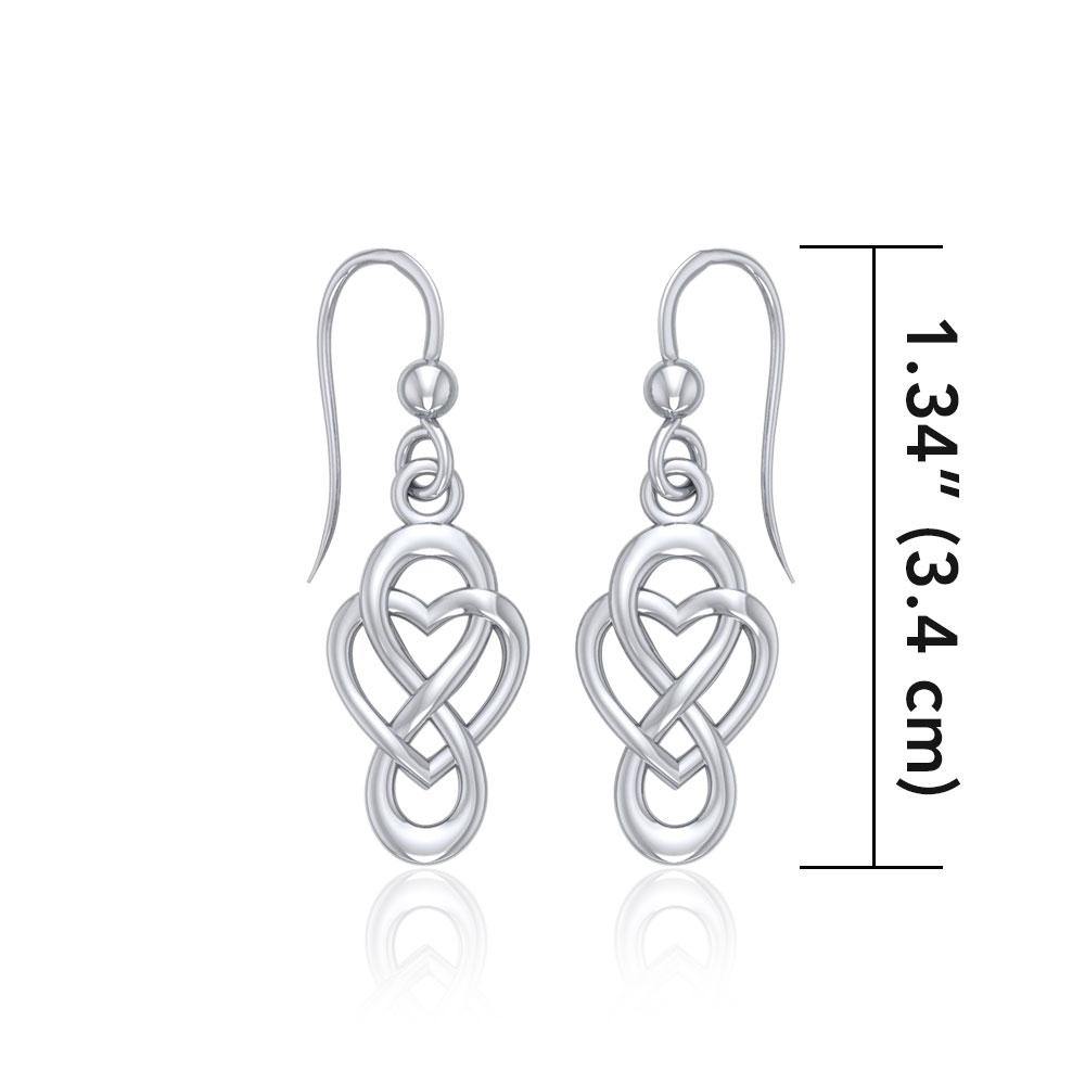 Celtic Infinity with Heart Sterling Silver Earrings TER1686 - Jewelry