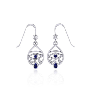Eye of Horus Silver Earrings with Gemstone TER1688 - Jewelry