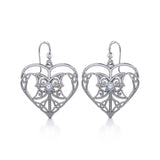 Celtic Triple Goddess Love Peace Sterling Silver Earrings with Gemstone TER1702 - Jewelry