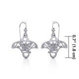 Go with the flow ~ Sterling Silver Manta Ray Filigree Hook Earrings Jewelry TER1705 - Jewelry