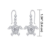 Steady and stable ~ Sterling Silver Sea Turtle Filigree Hook Earrings Jewelry TER1707 - Jewelry