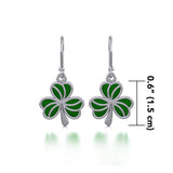 Enamel Shamrock Clover Silver Earrings TER1718 - Jewelry