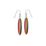 Modern Long Oval Inlaid Silver Earrings TER436 - Jewelry