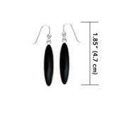 Modern Long Oval Inlaid Silver Earrings TER436 - Jewelry