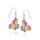 Lifeโ€s colorful transformation ~ Sterling Silver Jewelry Butterfly Hook Earrings TER516