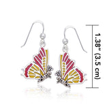 Lifeโ€s colorful transformation ~ Sterling Silver Jewelry Butterfly Hook Earrings TER516 - Jewelry
