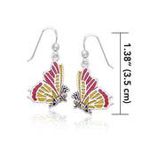 Lifeโ€s colorful transformation ~ Sterling Silver Jewelry Butterfly Hook Earrings TER516 - Jewelry