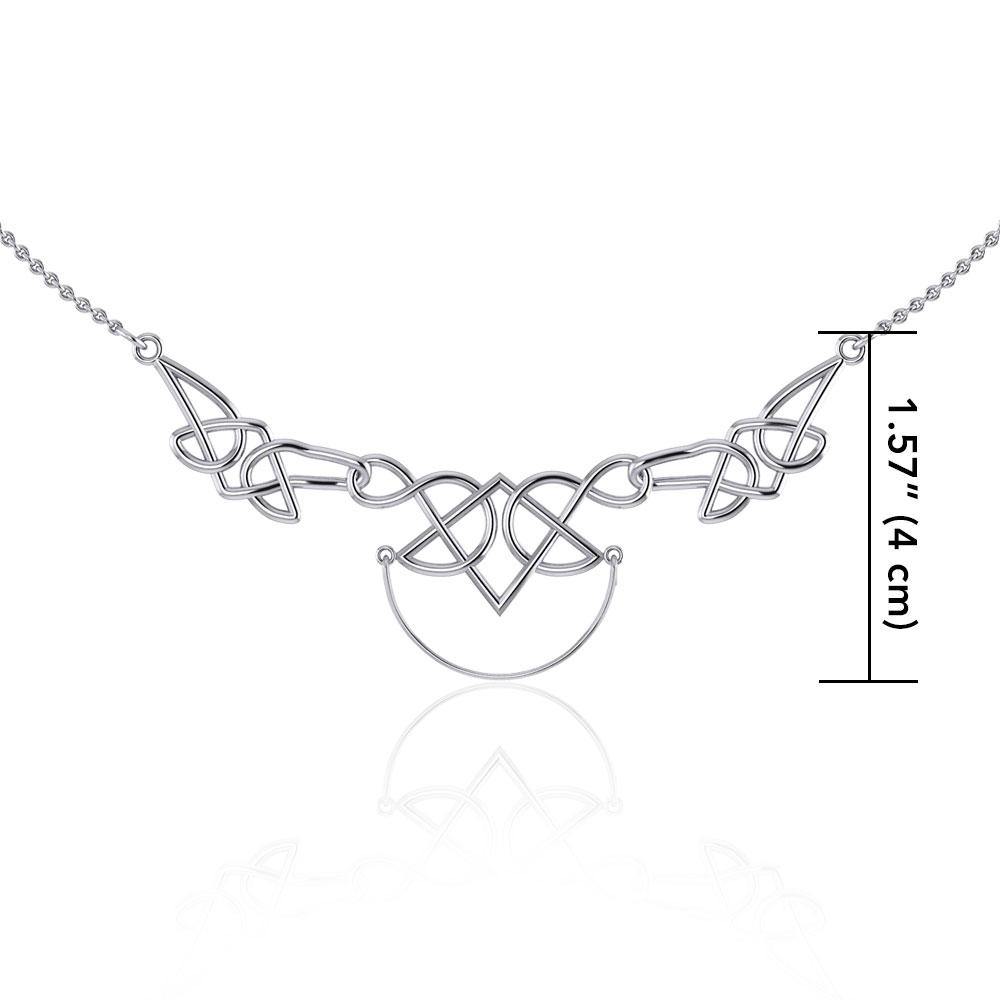 Celtic Knotwork Silver Necklace with Charm Holder TN121 - Jewelry