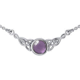 Wear the gift of interconnectedness ~ Sterling Silver Celtic Knotwork Necklace with a Gemstone centerpiece TN224 - Jewelry