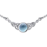Wear the gift of interconnectedness ~ Sterling Silver Celtic Knotwork Necklace with a Gemstone centerpiece TN224 - Jewelry