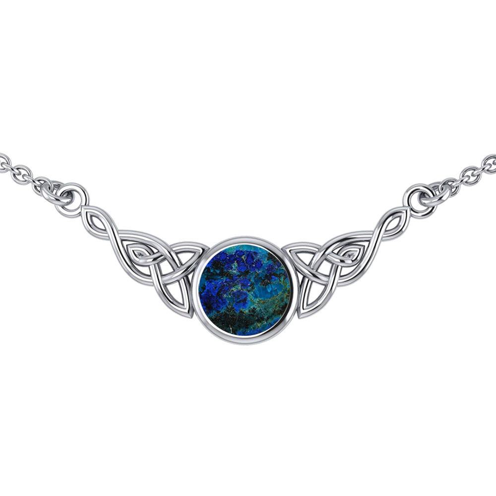 Wear the gift of interconnectedness ~ Sterling Silver Celtic Knotwork Necklace with a Gemstone centerpiece TN224 - Jewelry