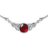 Wear the gift of interconnectedness ~ Sterling Silver Celtic Knotwork Necklace with a Gemstone centerpiece TN224 - Jewelry