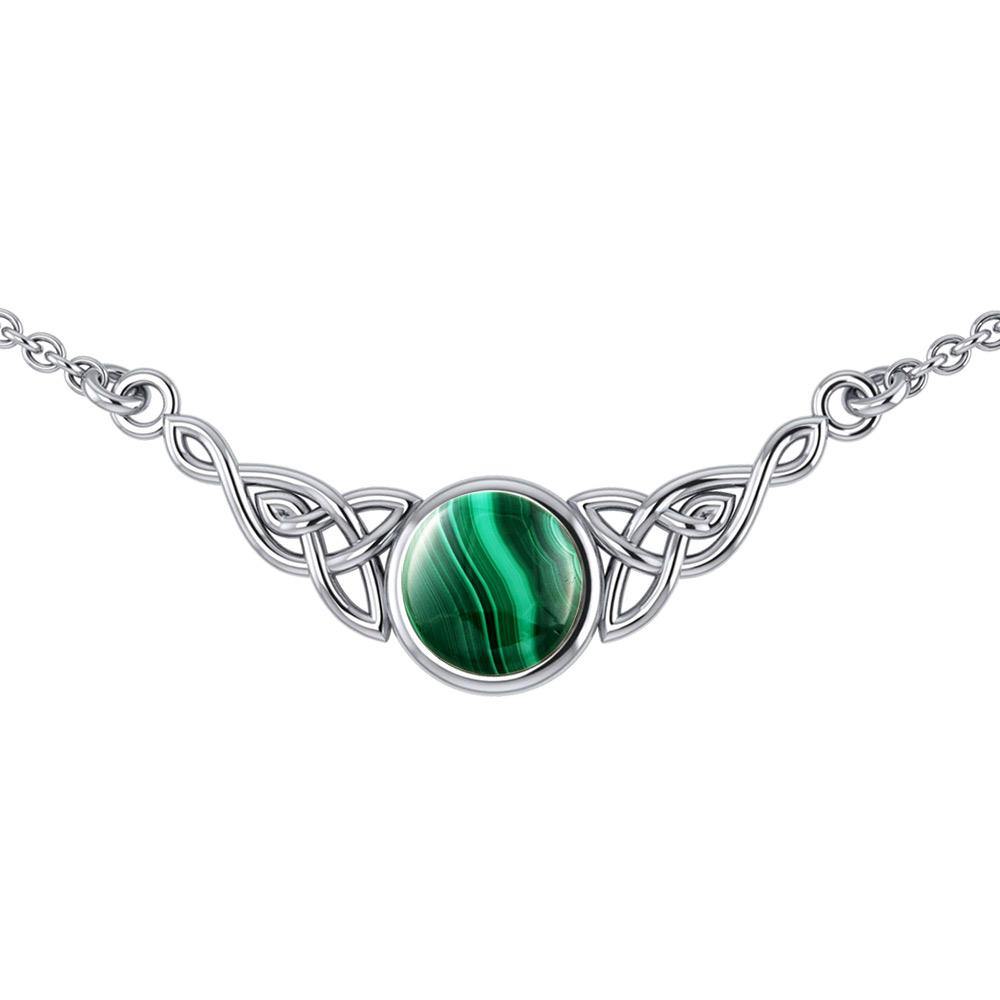 Wear the gift of interconnectedness ~ Sterling Silver Celtic Knotwork Necklace with a Gemstone centerpiece TN224 - Jewelry