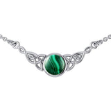 Wear the gift of interconnectedness ~ Sterling Silver Celtic Knotwork Necklace with a Gemstone centerpiece TN224 - Jewelry