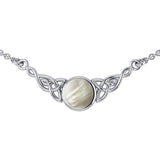 Wear the gift of interconnectedness ~ Sterling Silver Celtic Knotwork Necklace with a Gemstone centerpiece TN224 - Jewelry