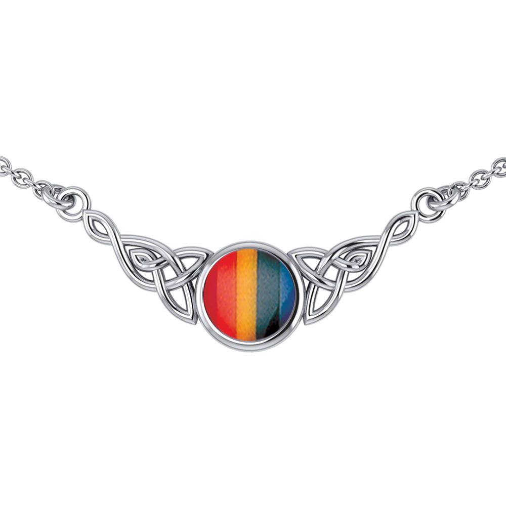 Wear the gift of interconnectedness ~ Sterling Silver Celtic Knotwork Necklace with a Gemstone centerpiece TN224 - Jewelry