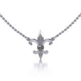 Fleur-de-Lis regal and historical touch ~ Sterling Silver Jewelry Necklace TNC054