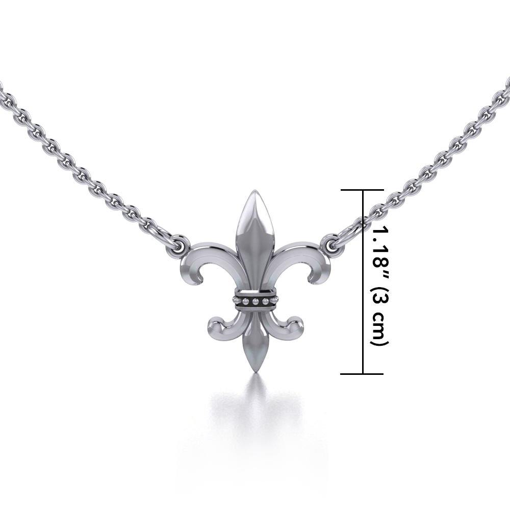 Fleur-de-Lis regal and historical touch ~ Sterling Silver Jewelry Necklace TNC054 - Jewelry
