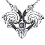 Representation that lies in the Universe Silver Triquetra Necklace with Gemstone TNC160 - Jewelry