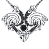 Representation that lies in the Universe Silver Triquetra Necklace with Gemstone TNC160 - Jewelry