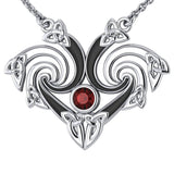 Representation that lies in the Universe Silver Triquetra Necklace with Gemstone TNC160 - Jewelry
