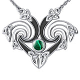 Representation that lies in the Universe Silver Triquetra Necklace with Gemstone TNC160 - Jewelry