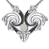 Representation that lies in the Universe Silver Triquetra Necklace with Gemstone TNC160 - Jewelry