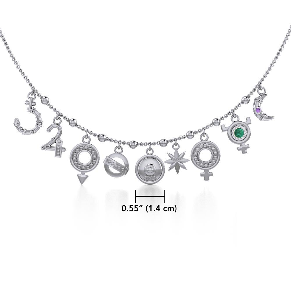 Alchemy of the Planet Silver Necklace with Gemstone TNC457 - Jewelry
