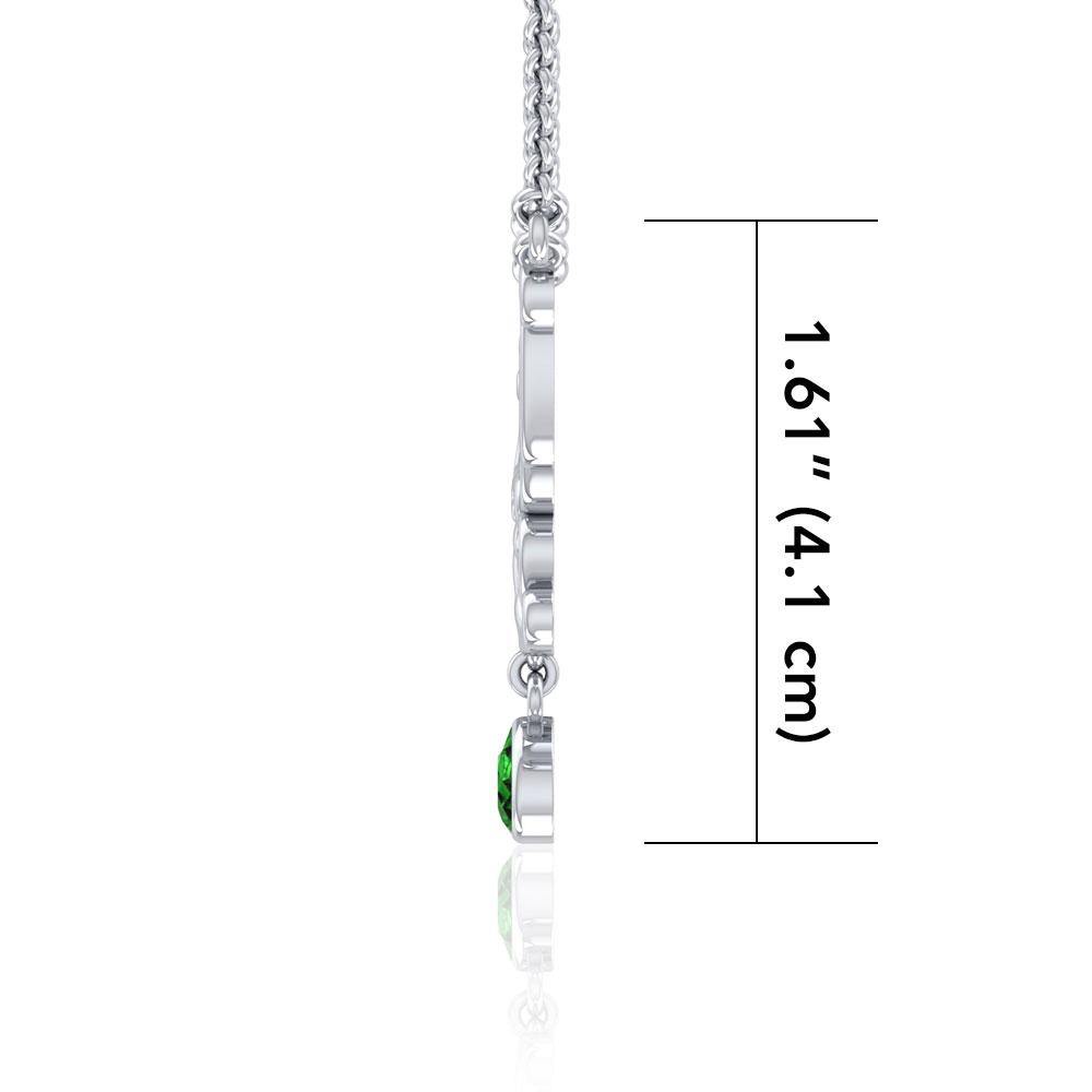 Happy Birthday Trinity Knot Monogramming Silver Necklace with Gem TNC458 - Jewelry