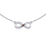 Infinity Love For Mom Silver Necklace with Single Gem TNC459 - Jewelry