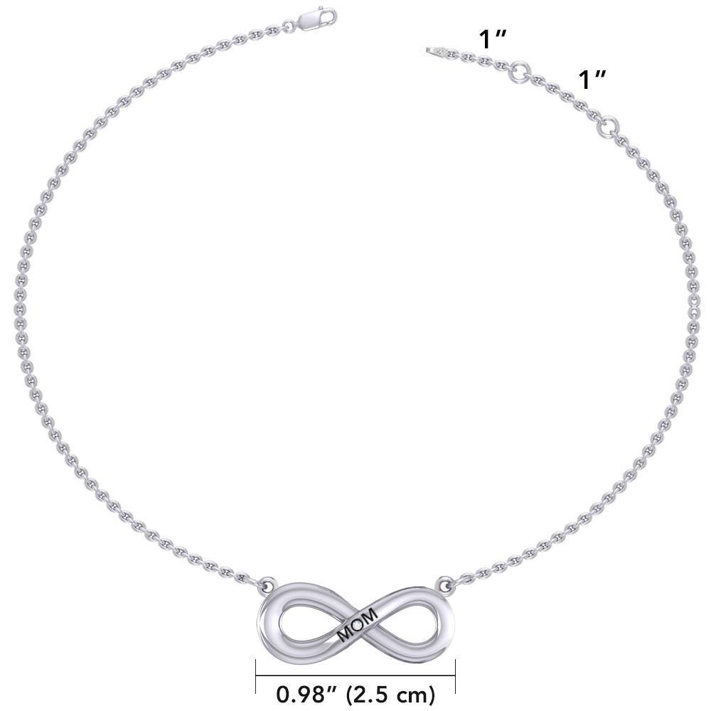 Infinity Love For Mom Silver Necklace with Single Gem TNC459 - Jewelry