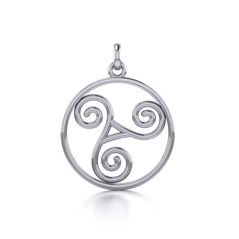 Celtic Sterling Silver Spiral Pendant TP038 - Jewelry