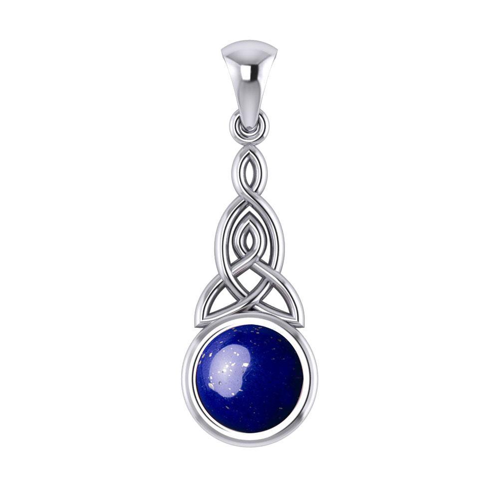 Triquetra Silver Pendant with Gem TP2937 - Jewelry