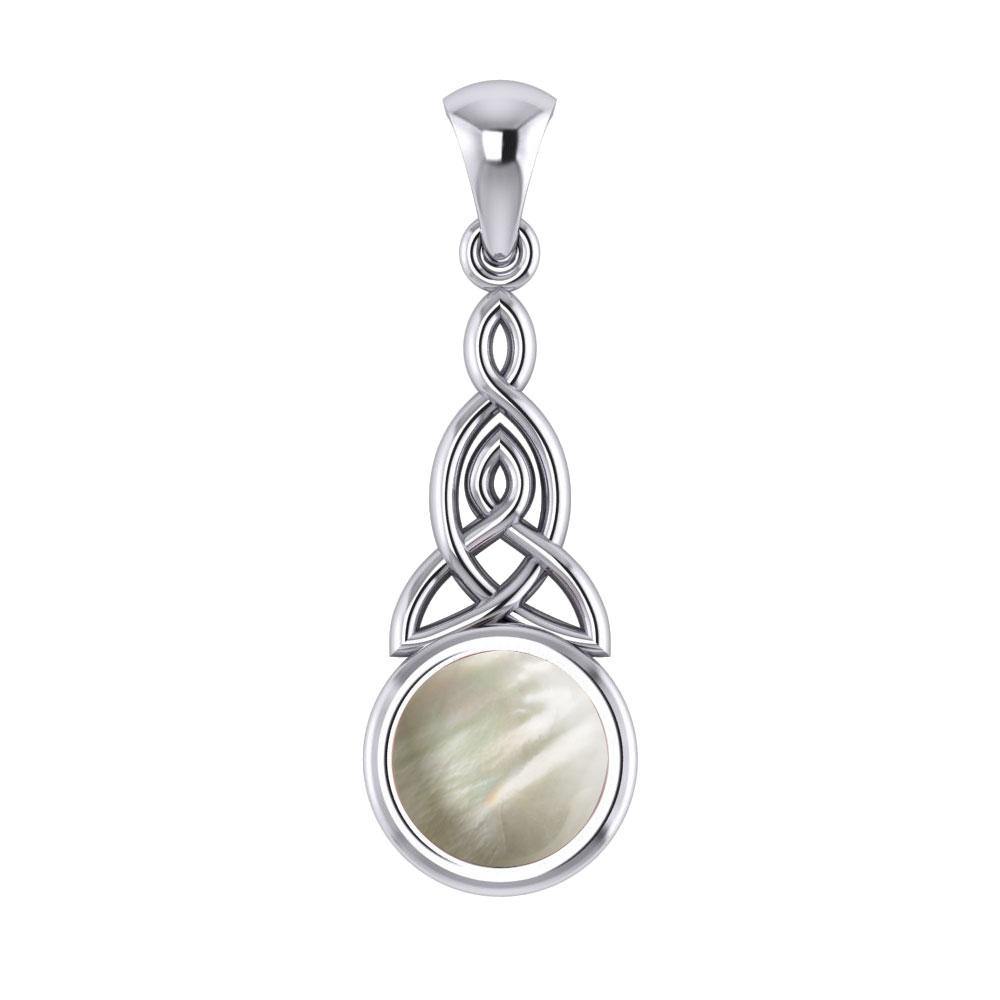Triquetra Silver Pendant with Gem TP2937 - Jewelry