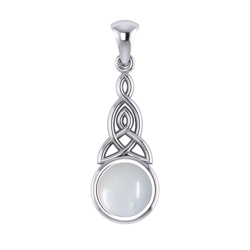 Triquetra Silver Pendant with Gem TP2937 - Jewelry