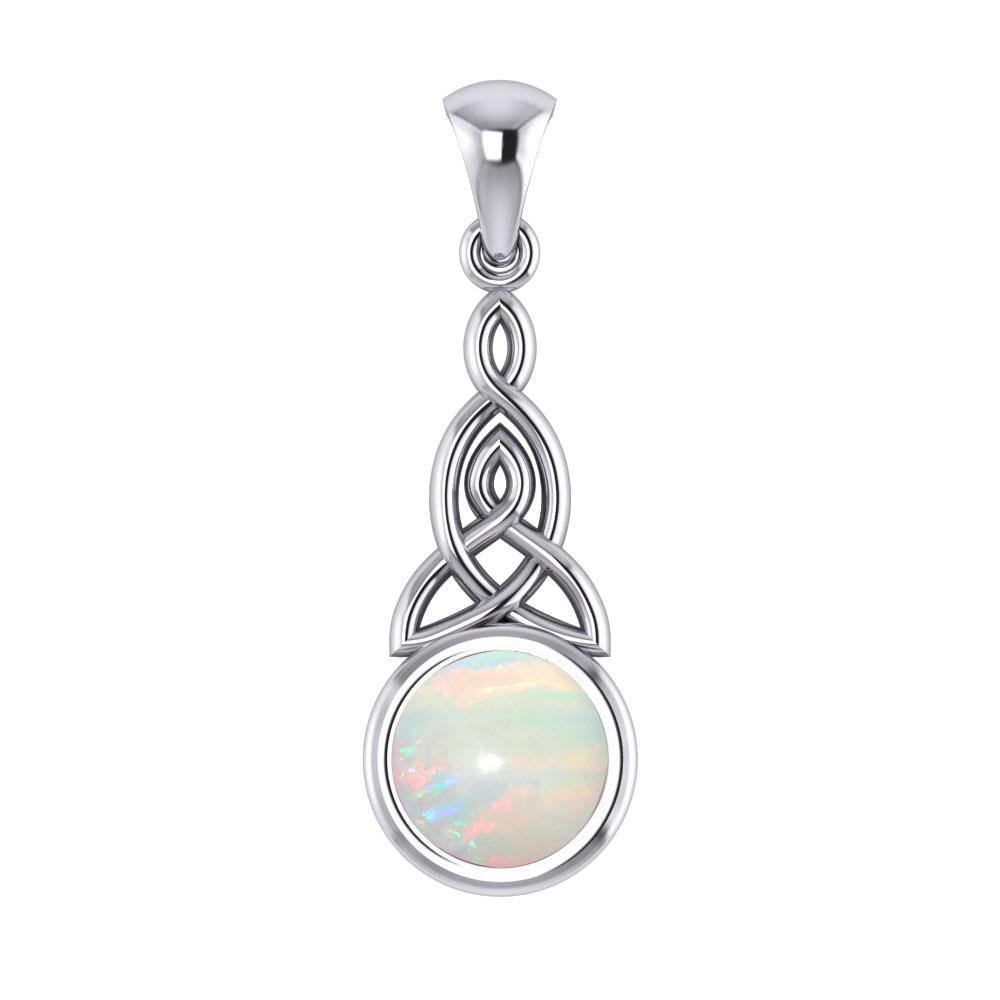 Triquetra Silver Pendant with Gem TP2937 - Jewelry