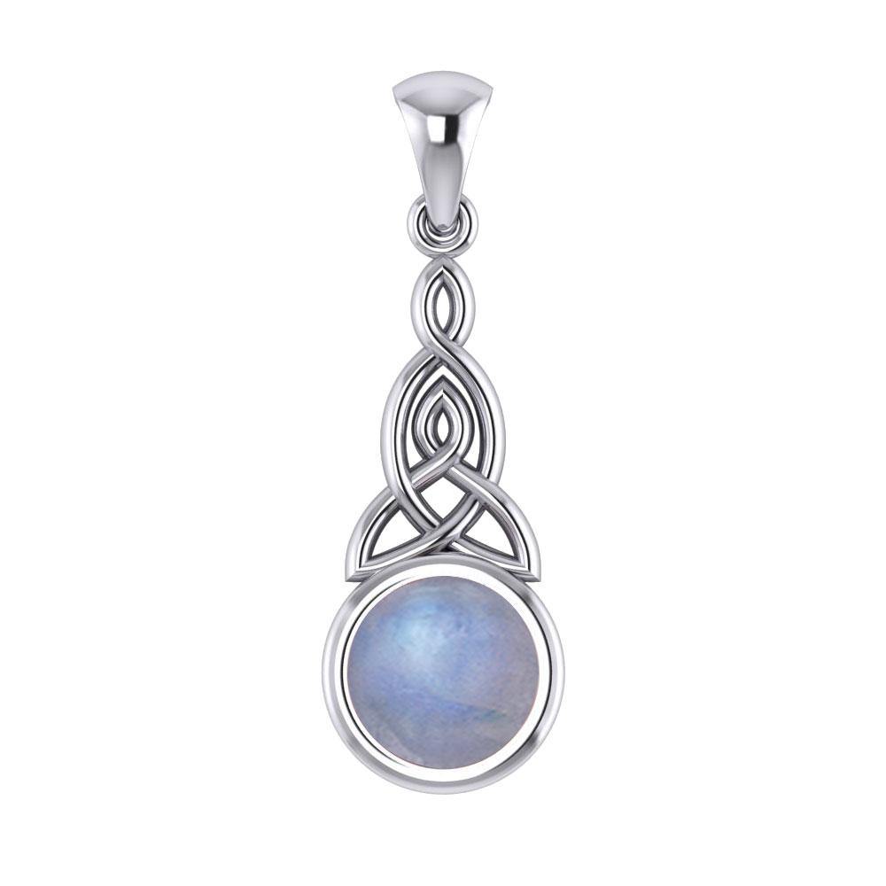 Triquetra Silver Pendant with Gem TP2937 - Jewelry