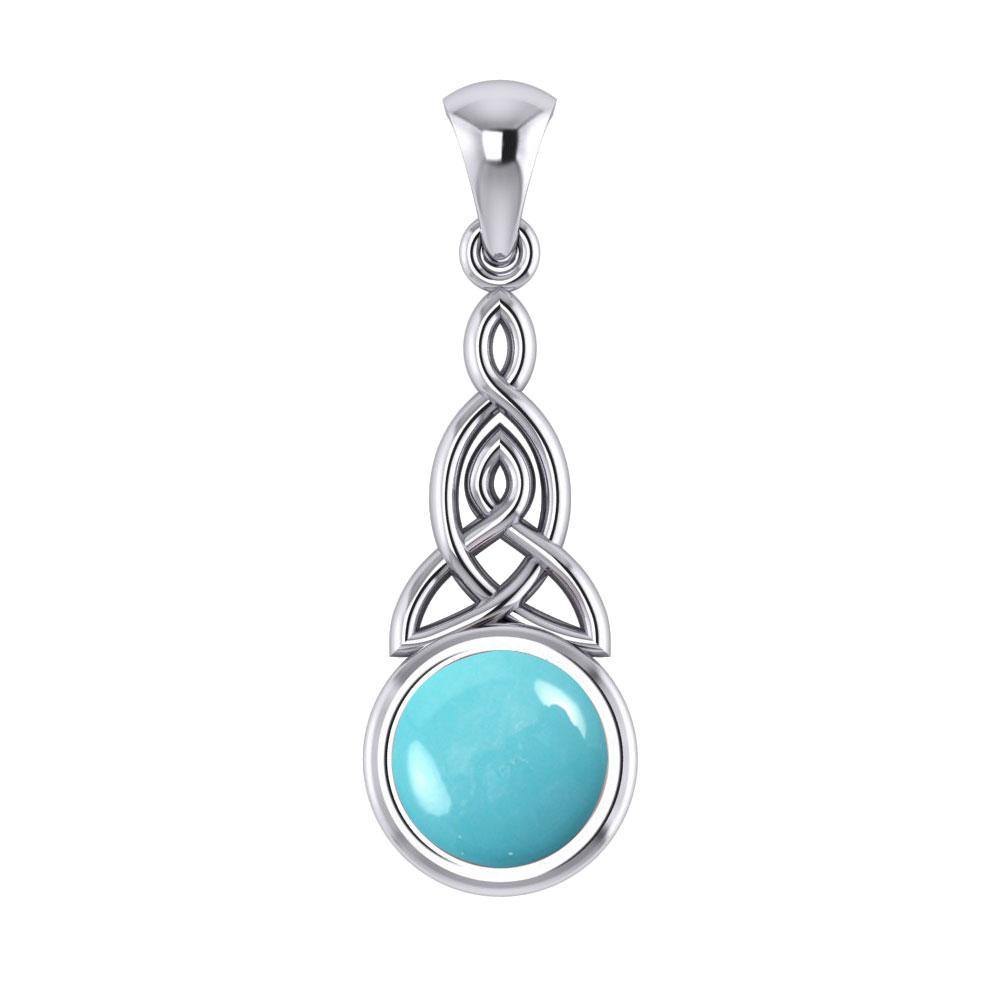 Triquetra Silver Pendant with Gem TP2937 - Jewelry