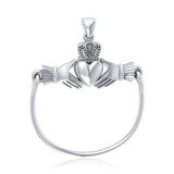 Celtic Claddagh Sterling Silver Charm Holder Pendant TP939