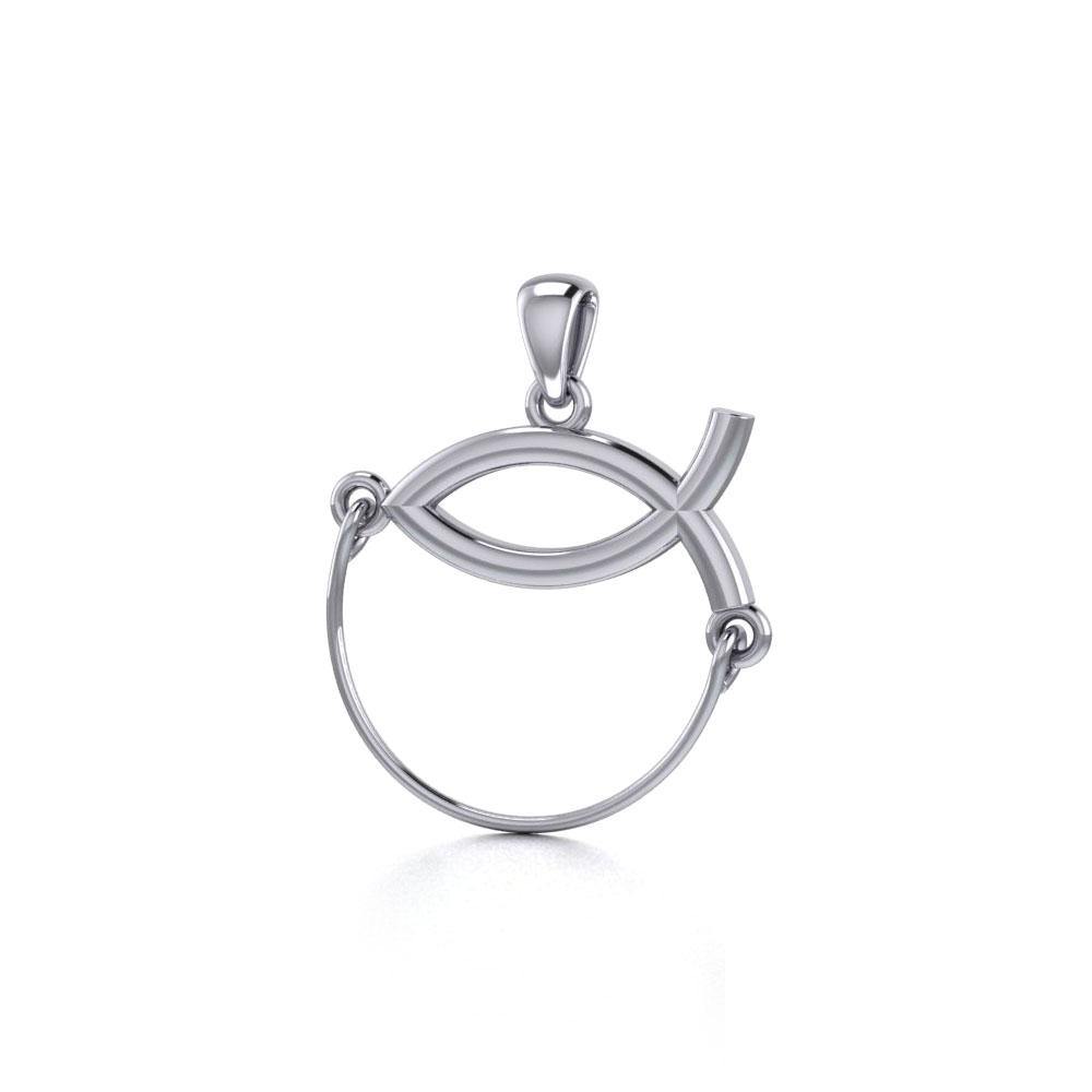 Christian Fish Silver Charm Holder Pendant TP944 - Jewelry