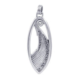 Viking Wave Shield Sterling Silver Pendant TPD1654