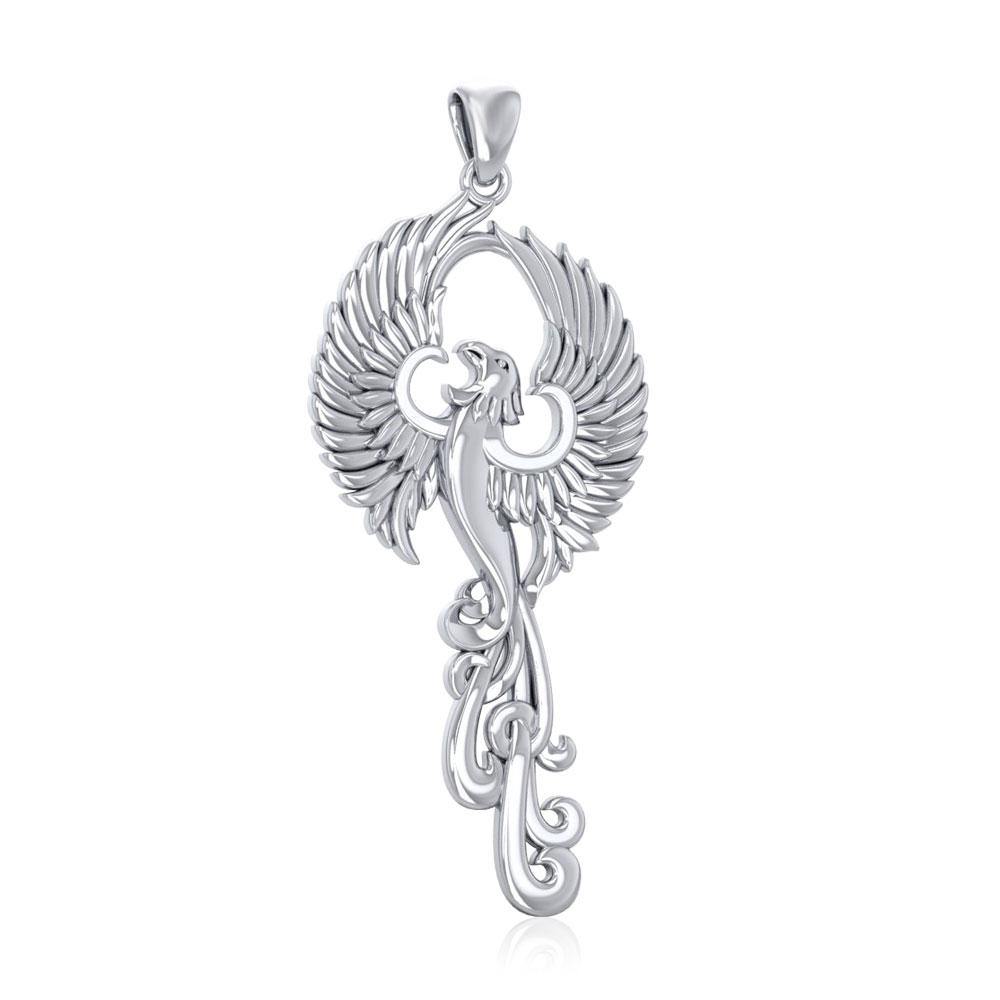 Mighty Fire Bird in the Rise ~ Sterling Silver Jewelry pendant TPD2913 - Jewelry