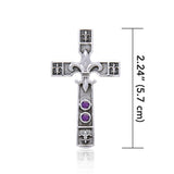 Enlightened by the symbolism of Fleur-de-Lis in the sacred cross ~ Sterling Silver Jewelry Pendant TPD356 - Jewelry