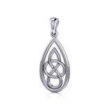 Teardrop Celtic Knotwork Silver Pendant TPD4197 - Jewelry