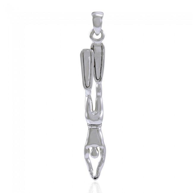 Descending Freediver Sterling Silver Pendant TPD5011 - Jewelry