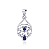 Eye of Horus Sterling Silver Pendant with Gemstone TPD5052