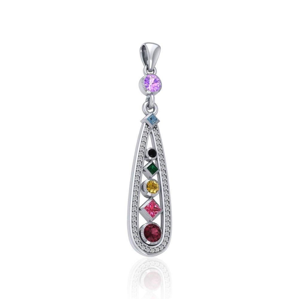 Modern Geometric Art Chakra Silver Pendant TPD5068 - Jewelry